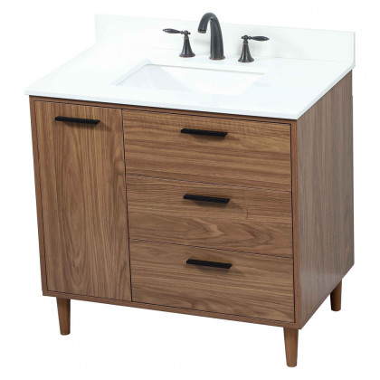 Elegant Bathroom Vanity - Walnut Brown (VF47036WB-BS)