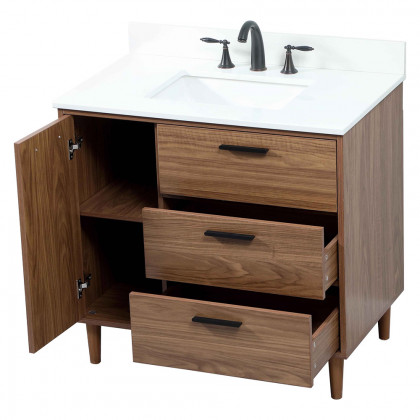 Elegant Bathroom Vanity - Walnut Brown (VF47036WB-BS)