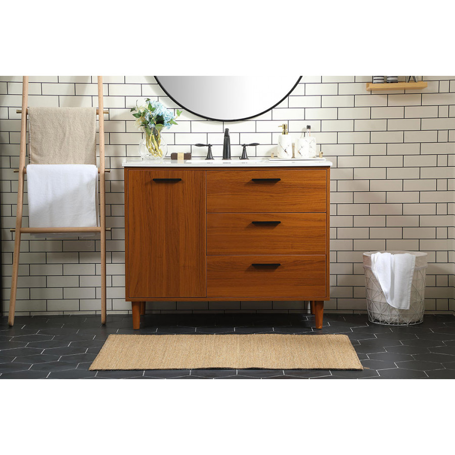 Elegant Bathroom Vanity - Teak (VF47042MTK)