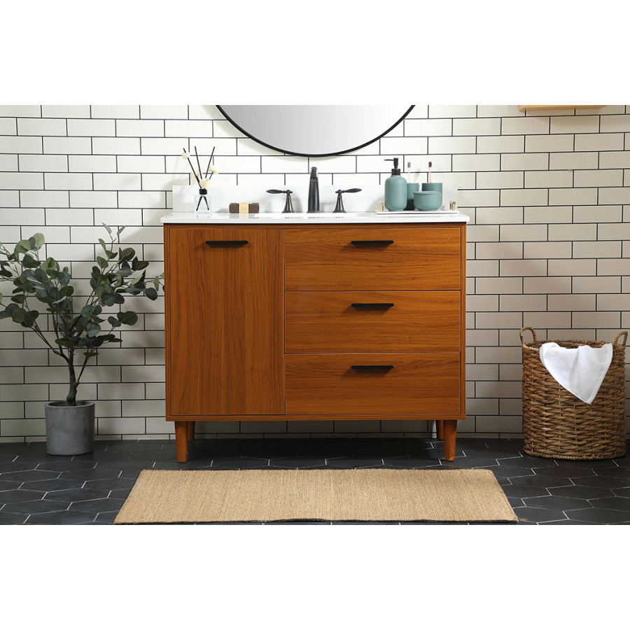 Elegant Bathroom Vanity - Teak (VF47042MTK-BS)