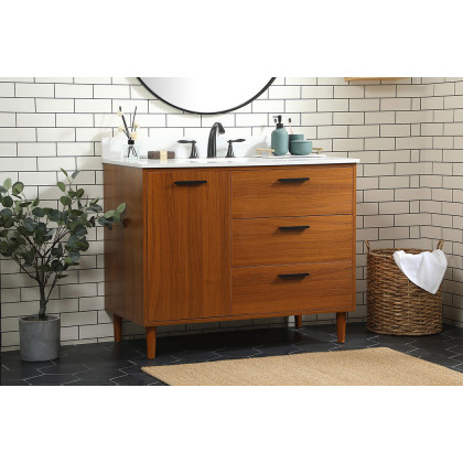 Elegant Bathroom Vanity - Teak (VF47042MTK-BS)