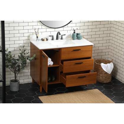 Elegant Bathroom Vanity - Teak (VF47042MTK-BS)