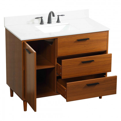 Elegant Bathroom Vanity - Teak (VF47042MTK-BS)