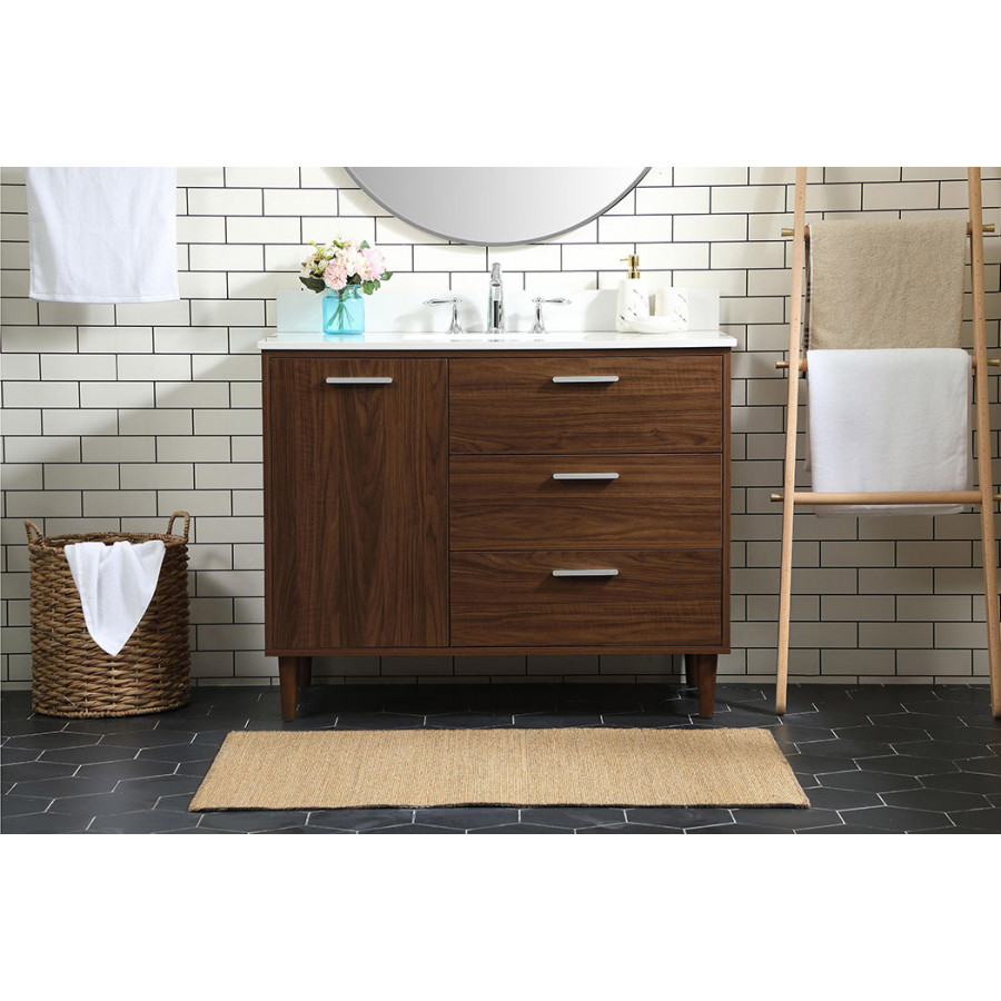 Elegant Bathroom Vanity - Walnut (VF47042MWT-BS)