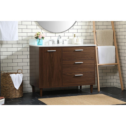 Elegant Bathroom Vanity - Walnut (VF47042MWT-BS)