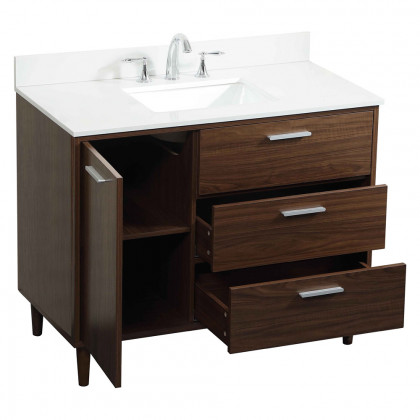 Elegant Bathroom Vanity - Walnut (VF47042MWT-BS)