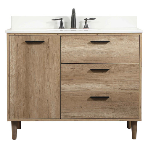 Elegant Bathroom Vanity - Natural Oak (VF47042NT-BS)