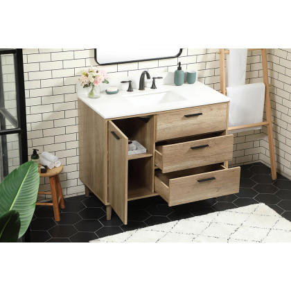 Elegant Bathroom Vanity - Natural Oak (VF47042NT-BS)