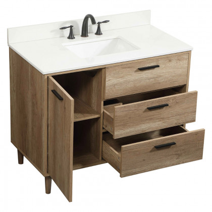 Elegant Bathroom Vanity - Natural Oak (VF47042NT-BS)