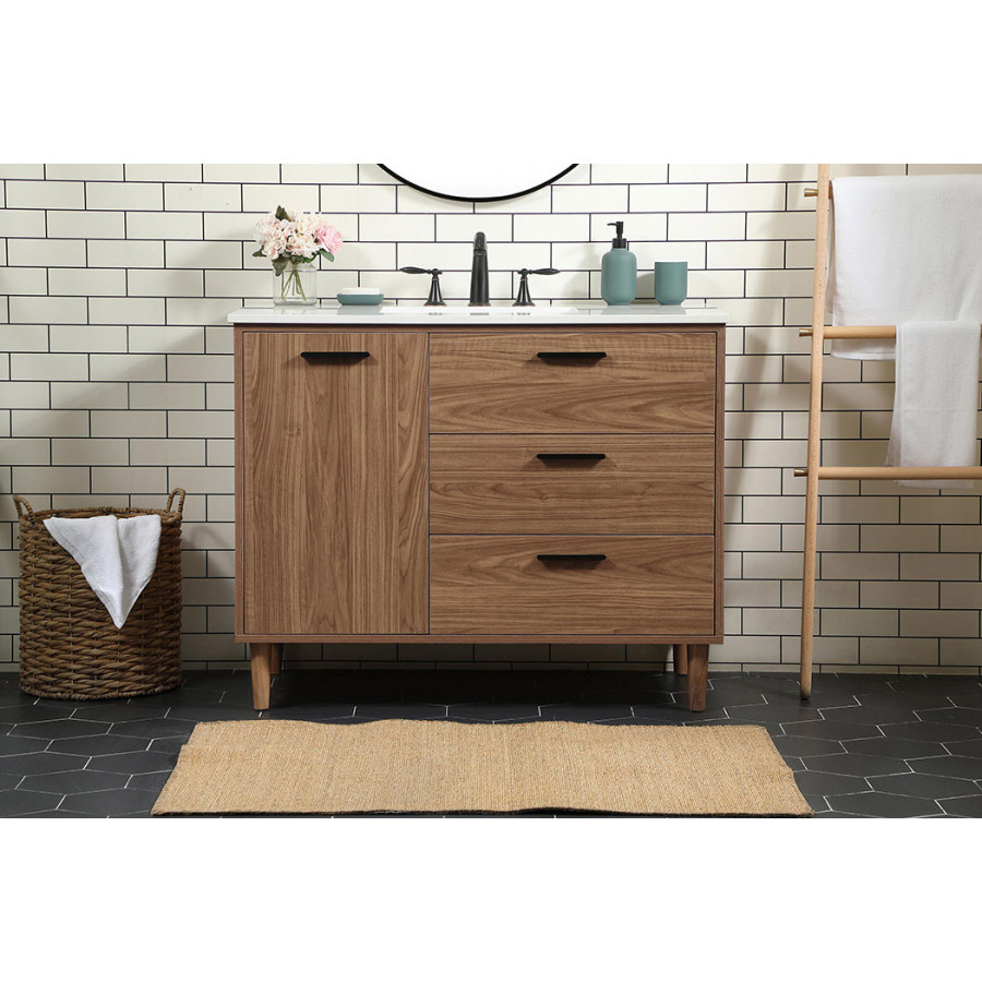 Elegant Bathroom Vanity - Walnut Brown (VF47042WB)