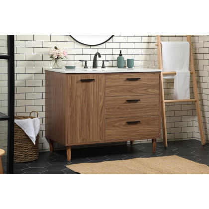 Elegant Bathroom Vanity - Walnut Brown (VF47042WB)