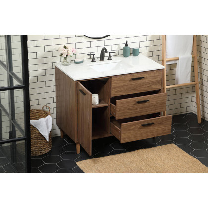Elegant Bathroom Vanity - Walnut Brown (VF47042WB)