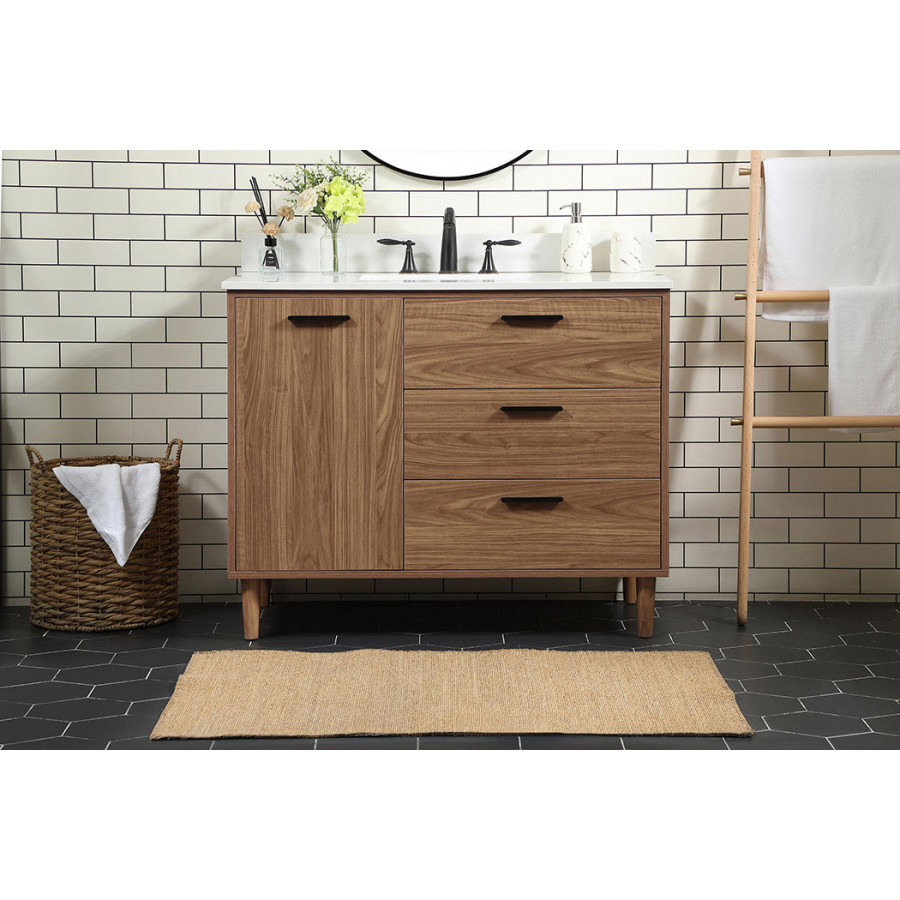 Elegant Bathroom Vanity - Walnut Brown (VF47042WB-BS)
