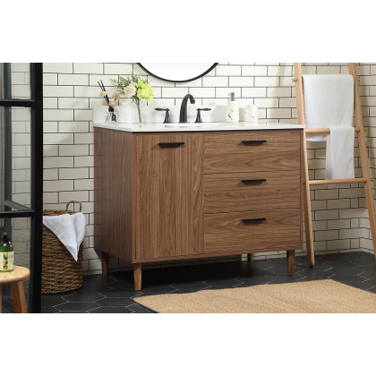 Elegant Bathroom Vanity - Walnut Brown (VF47042WB-BS)