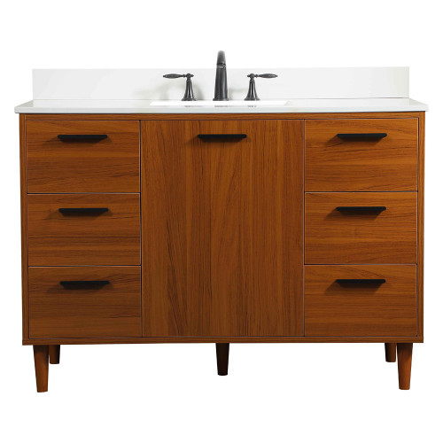 Elegant Bathroom Vanity - Teak (VF47048MTK-BS)