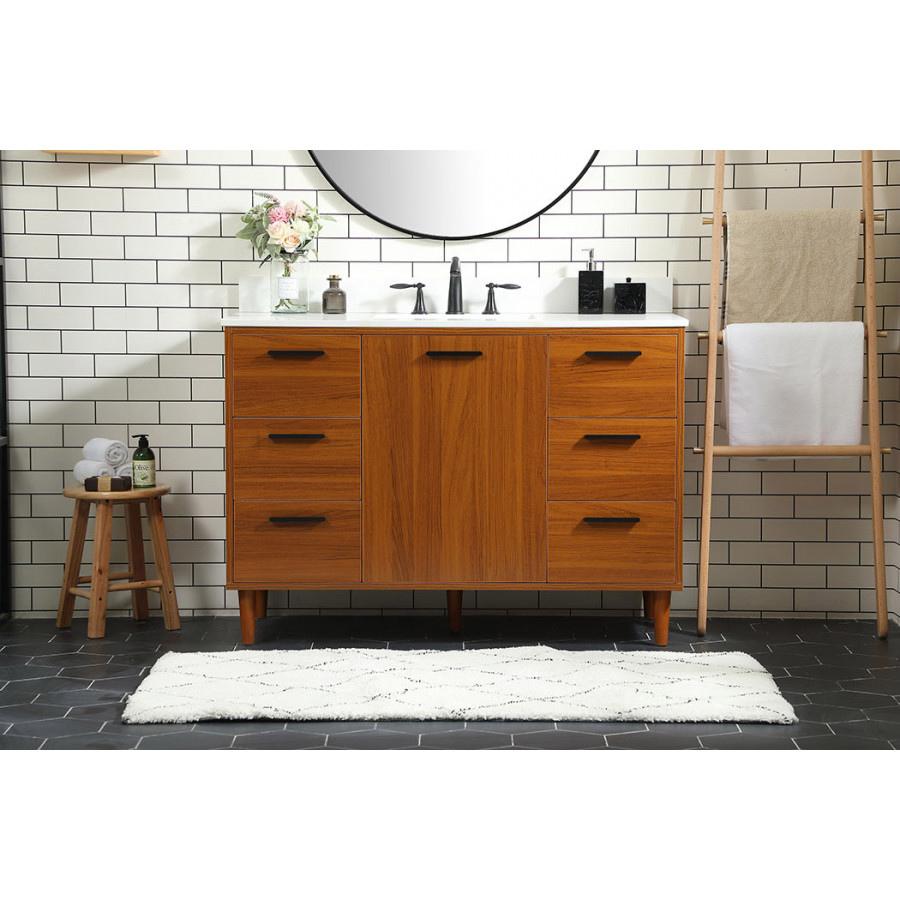 Elegant Bathroom Vanity - Teak (VF47048MTK-BS)
