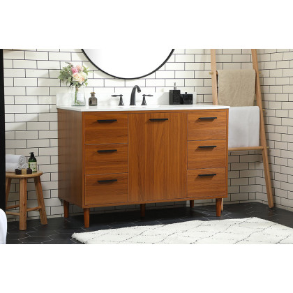 Elegant Bathroom Vanity - Teak (VF47048MTK-BS)