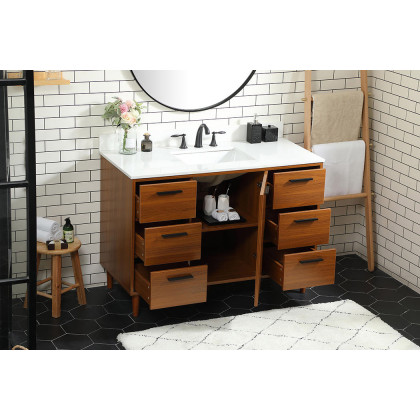 Elegant Bathroom Vanity - Teak (VF47048MTK-BS)