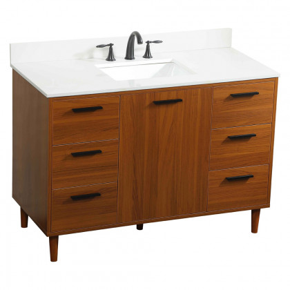 Elegant Bathroom Vanity - Teak (VF47048MTK-BS)