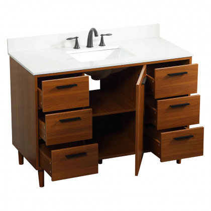 Elegant Bathroom Vanity - Teak (VF47048MTK-BS)