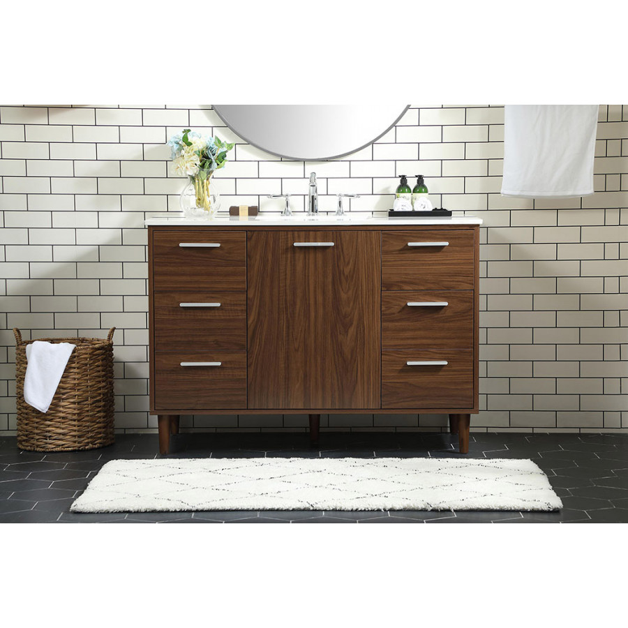 Elegant Bathroom Vanity - Walnut (VF47048MWT)