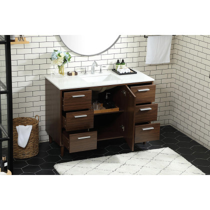 Elegant Bathroom Vanity - Walnut (VF47048MWT)