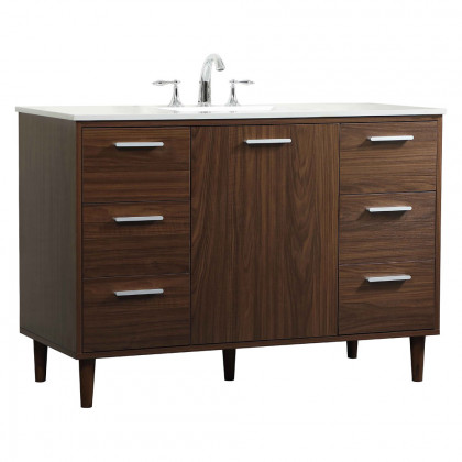Elegant Bathroom Vanity - Walnut (VF47048MWT)