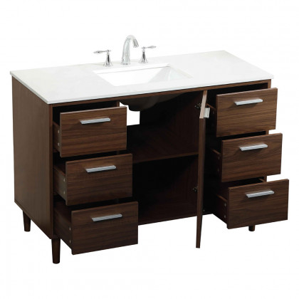 Elegant Bathroom Vanity - Walnut (VF47048MWT)