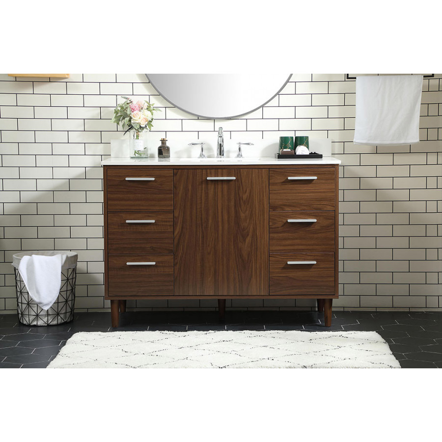 Elegant Bathroom Vanity - Walnut (VF47048MWT-BS)