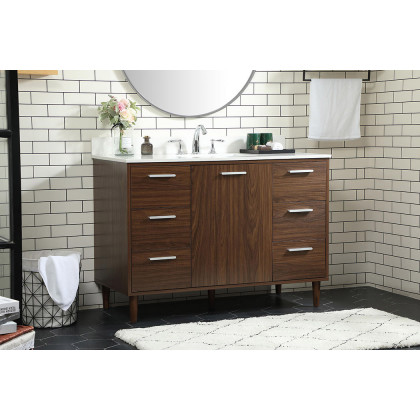 Elegant Bathroom Vanity - Walnut (VF47048MWT-BS)