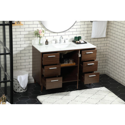 Elegant Bathroom Vanity - Walnut (VF47048MWT-BS)