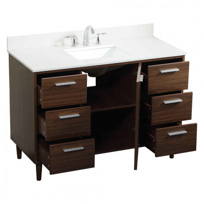 Elegant Bathroom Vanity - Walnut (VF47048MWT-BS)