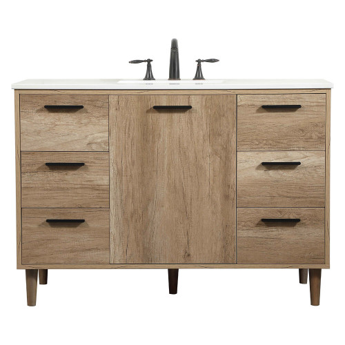 Elegant Bathroom Vanity - Natural Oak (VF47048NT)