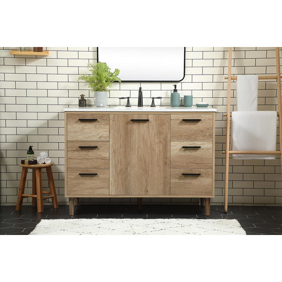 Elegant Bathroom Vanity - Natural Oak (VF47048NT)
