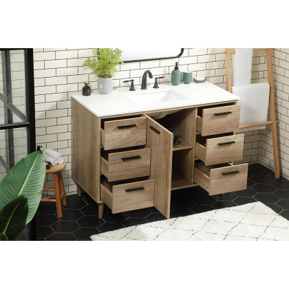 Elegant Bathroom Vanity - Natural Oak (VF47048NT)