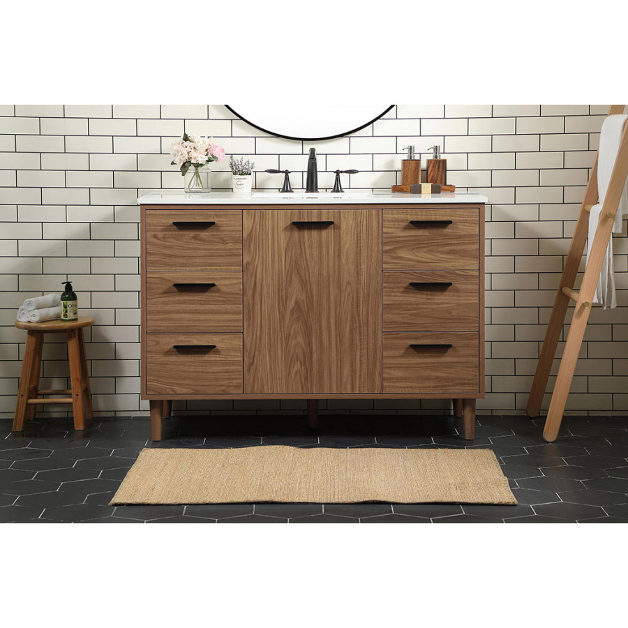 Elegant Bathroom Vanity - Walnut Brown (VF47048WB)