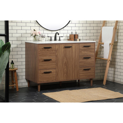 Elegant Bathroom Vanity - Walnut Brown (VF47048WB)