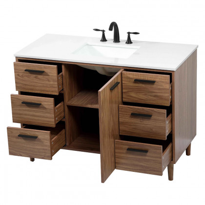 Elegant Bathroom Vanity - Walnut Brown (VF47048WB)