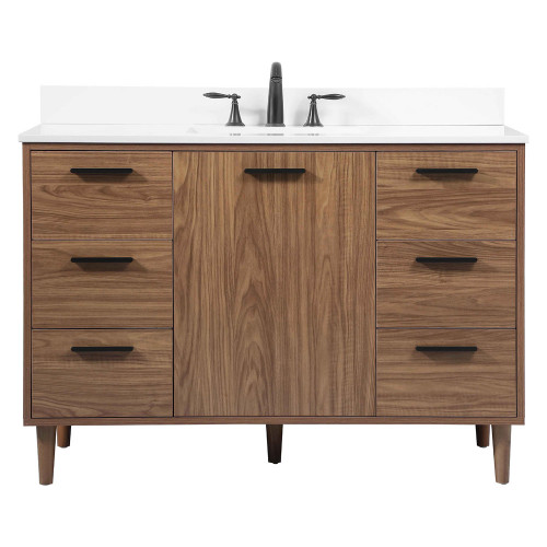Elegant Bathroom Vanity - Walnut Brown (VF47048WB-BS)
