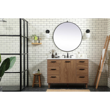 Elegant Bathroom Vanity - Walnut Brown (VF47048WB-BS)