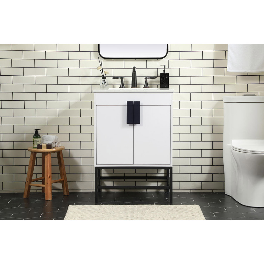 Elegant Bathroom Vanity - White (VF48824MWH)
