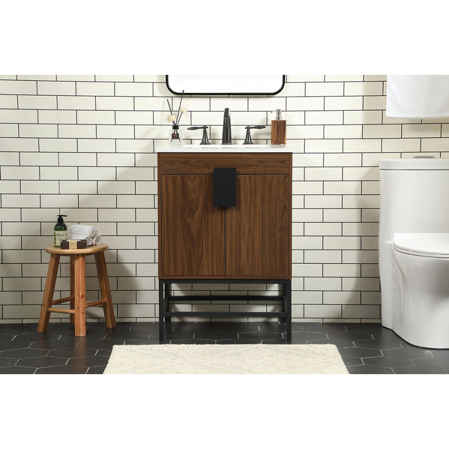 Elegant Bathroom Vanity - Walnut (VF48824MWT)