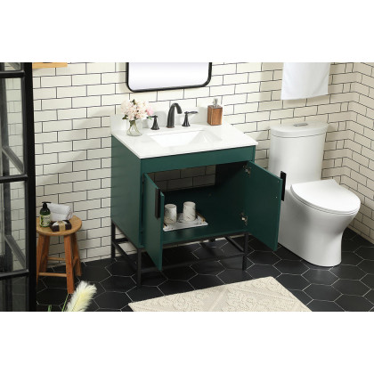 Elegant Bathroom Vanity - Green (VF48830MGN-BS)