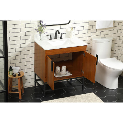 Elegant Bathroom Vanity - Teak (VF48830MTK-BS)