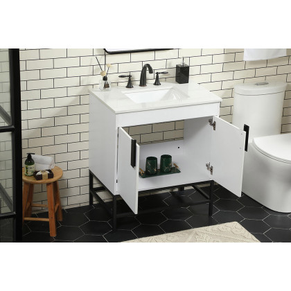 Elegant Bathroom Vanity - White (VF48830MWH)