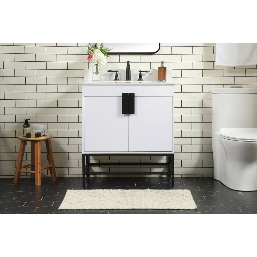 Elegant Bathroom Vanity - White (VF48830MWH-BS)