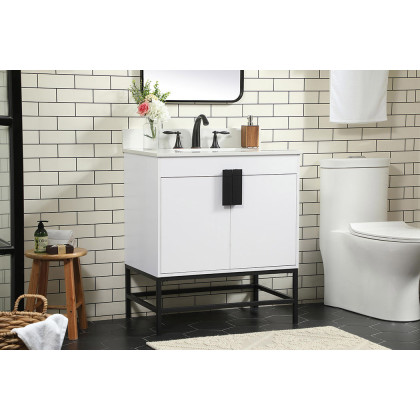 Elegant Bathroom Vanity - White (VF48830MWH-BS)