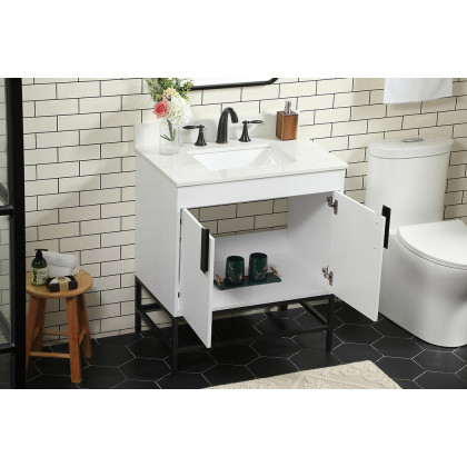 Elegant Bathroom Vanity - White (VF48830MWH-BS)