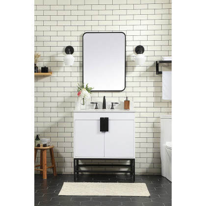 Elegant Bathroom Vanity - White (VF48830MWH-BS)