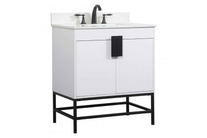 Elegant™ VF48830MWH-BS Bathroom Vanity - White